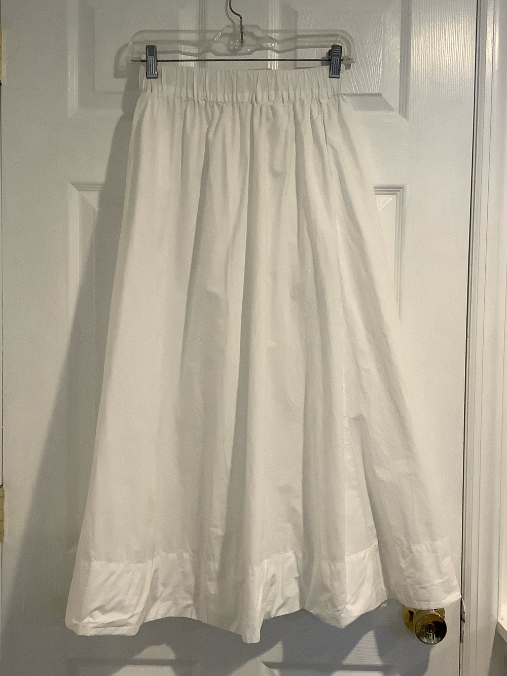 ELLEN TRACY 100% Cotton White Capsule Minimalist Coastal Euro Summer Skirt XS